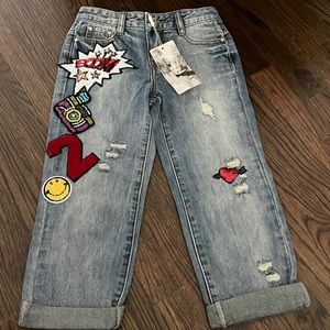 NWT- sadly never worn- Hannah banana jeans with patches